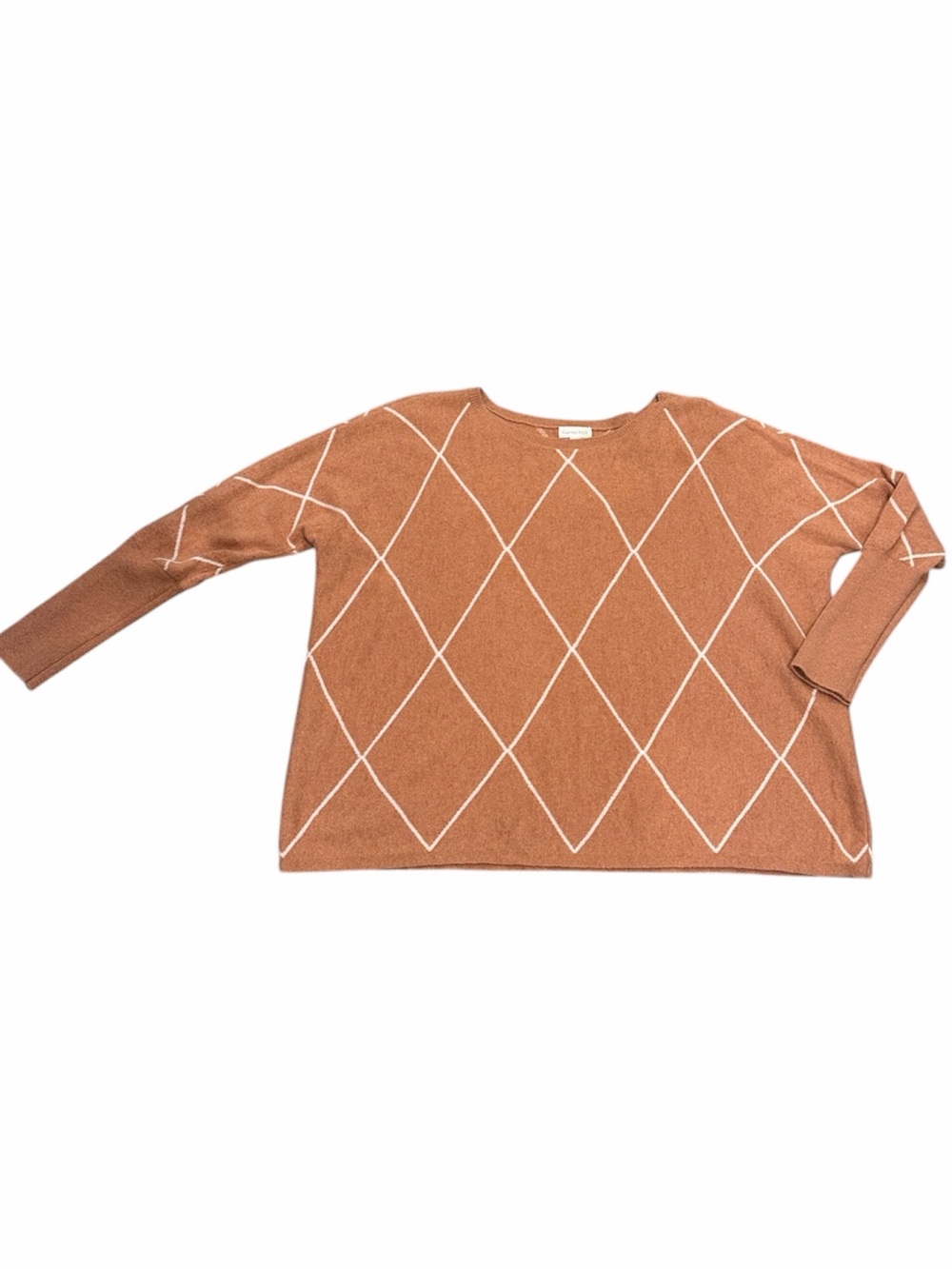 Garnet Hill orange white cashmere sweater size medium